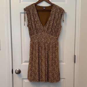 Old Navy Tan Patterned Mini Dress